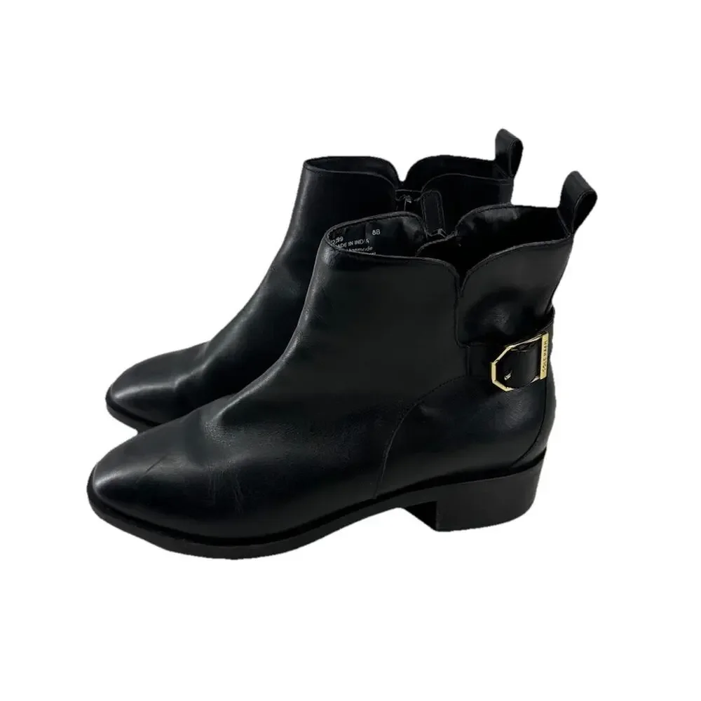 Cole Haan Size 8 B Womens Kimberly Black Leather Side Zip Ankle Bootie W22299